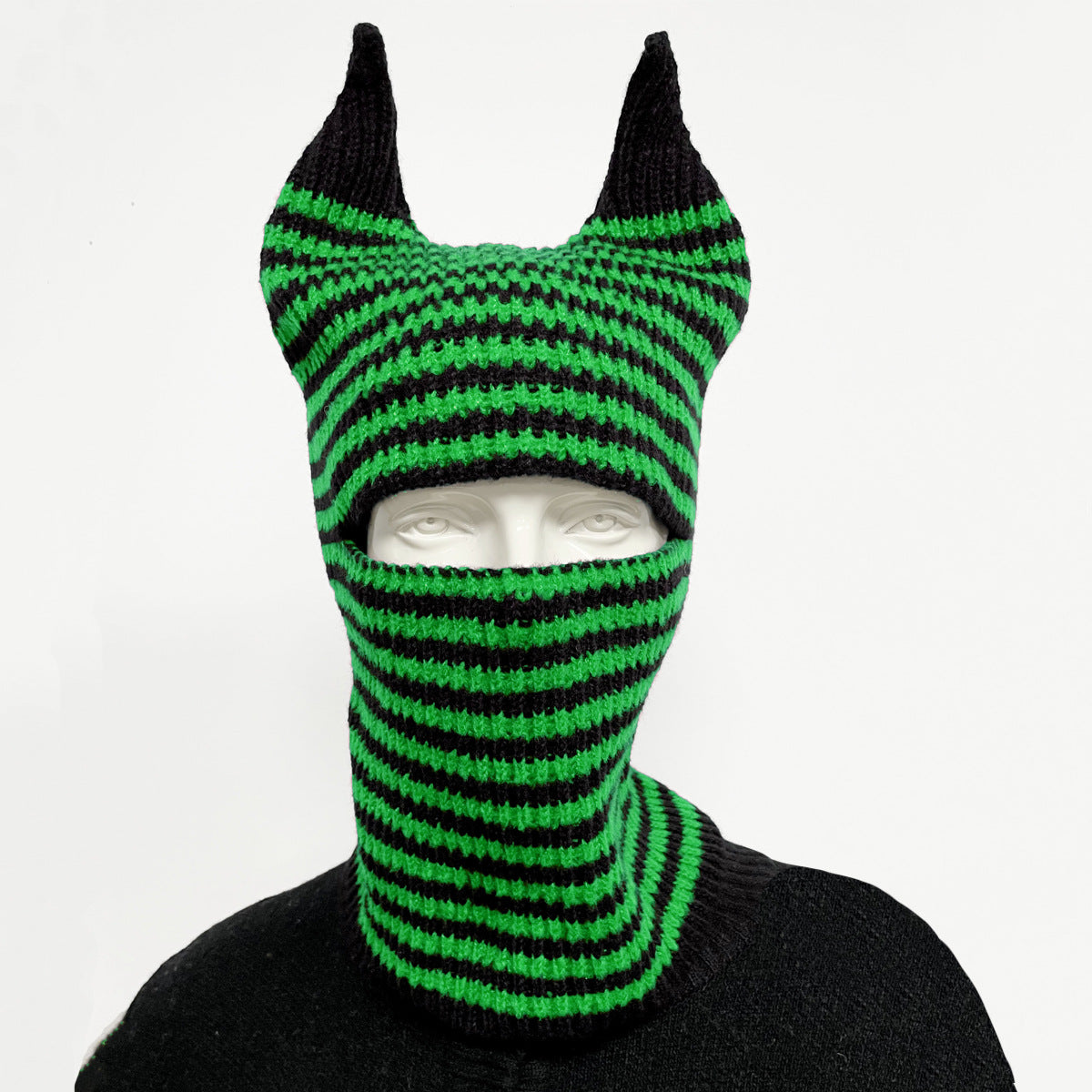 Halloween Funny Striped Horn Knitted Hat