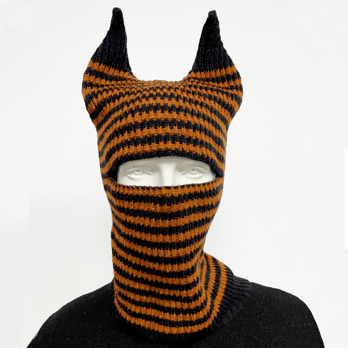 Halloween Funny Striped Horn Knitted Hat